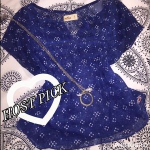 🌟 HOST PICK 🌟 Hollister Flowy Blue Top